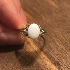10k Opal and Diamond Ring